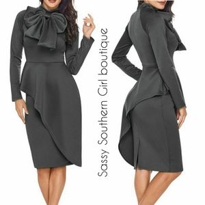 🆕⭐Plus size Shark grey peplum pencil dress